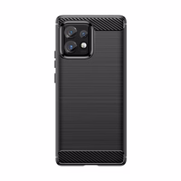 Carbon Case silikona viedtālruņa apvalks Motorola Edge 40 Pro - melns