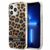 Guess GUHCP13LHSLEOW iPhone 13 Pro / 13 6.1" brūns/brūns cietais apvalks Leopards