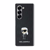 Karl Lagerfeld Saffiano Ikonik Pin viedtālruņa apvalks Samsung Galaxy Z Fold 6 - Melns