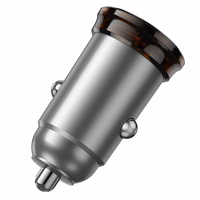 Auto lādētājs Hoco USB C QC PD 30W NZ16 metāla pelēks