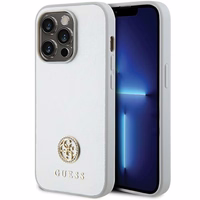 Guess Strass Metal Logo viedtālruņa apvalks iPhone 15 Pro - sudraba