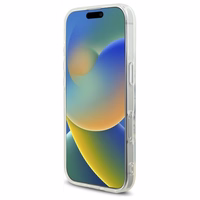 Guess IML Rhinestones magnētiskais viedtālruņa apvalks iPhone 16 Pro Max - balts