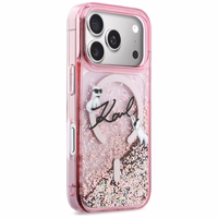 Karl Lagerfeld Liquid Glitter Karl Script Logo MagSafe Maciņš for iPhone 17 Pro - rozā