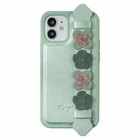 Kingxbar Sweet Series viedtālruņa apvalks dekorēts ar oriģinālajiem Swarovski kristāliem iPhone 12 Pro / iPhone 12 Pro Max zaļš