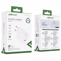 Acefast ātrās uzlādes USB Type C 20W Power Delivery lādētājs balts (A1 EU white)