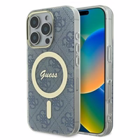 Guess IML 4G Magnētiskais viedtālruņa apvalks iPhone 16 Pro Max - zils
