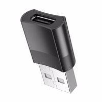 Adapteris Hoco UA17 USB-A uz Type-C melns