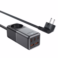 Acefast Z2 GaN 75W PD galda lādētājs 3x USB-C 2x USB-A - melns un pelēks