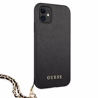 Guess Saffiano Chain viedtālruņa apvalks iPhone 11 6.1" / Xr - Melns
