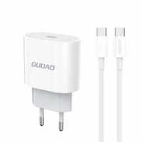 Dudao A14EUC PD 20W USB-C sienas lādētājs ar kabeli - balts