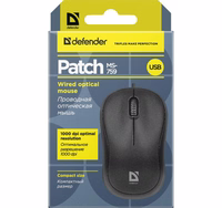 Defender MOUSE PATCH MS-759 melns OPTICAL 1000dpi 3P