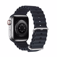 DUX DUCIS siksniņa OCEAN WAVE silikona Apple Watch 42 / 44 / 45 mm grafīta