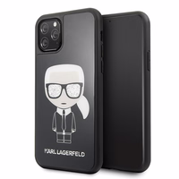 KARL LAGERFELD KLHCN58DLFKBK IPHONE 11 PRO melns Cietais maciņš ICONIC KARL GLITTER
