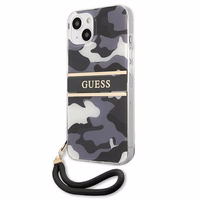 Guess GUHCP13SKCABBK iPhone 13 mini 5.4" melns/melns cietais apvalks Camo Siksnas Kolekcija