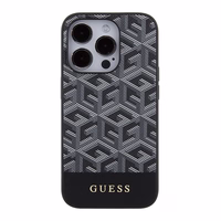 Guess GCube Stripes Magnētiskais viedtālruņa apvalks iPhone 15 Pro - melns
