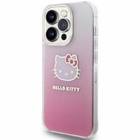 Hello Kitty IML gradienta elektrop kaķa galvas viedtālruņa apvalks iPhone 14 Pro - rozā