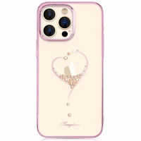 Kingxbar Wish Series silikonais viedtālruņa apvalks iPhone 14 Plus ar Swarovski kristāliem rozā krāsā