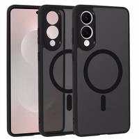 Pilnīgs matēts Mag vāks viedtālrunim Samsung Galaxy S25 Edge - melns