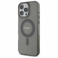 Guess IML Rhinestones Magnētiskais viedtālruņa apvalks iPhone 16 Pro Max - melns