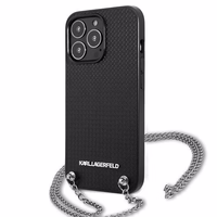Karl Lagerfeld monogrammas plāksne apvalks iPhone 13 Pro / 13 6.1" - melna