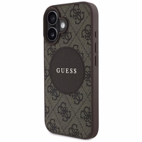 Guess 4G Circle Classic Logo Magnētiskais viedtālruņa apvalks iPhone 16 - brūns