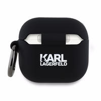 Karl Lagerfeld silikona Karl galvas 3D apvalks AirPods 4 - melna