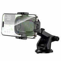 Borofone Car turētājs BH223 Follower with induction charging to windshield melns (damaged packaging)