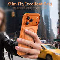 Tech-Protect Magpeak Magsafe CC futrālis iPhone 17 Pro Max - caurspīdīgi oranžs