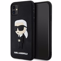 KARL LAGERFELD KLHCN613DRKINK IPHONE 11 / XR 6.1 "MELNS / MELNS HARDCASE RUBBER IKONIK 3D