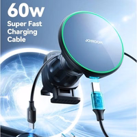 Automašīnas turētājs Joyroom "JR-ZS214" Qi2 melns (bezvadu uzlāde 15W) (magnētisks / gaisa restīte)