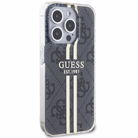 Guess IML 4G Gold Stripe apvalks iPhone 15 Pro Max - melns