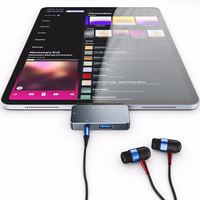 HUB Tech-Protect V6 4in1 USB-C - USB-A 3.0 / USB-C PD100W / HDMI / mini jack 3.5mm - pelēks