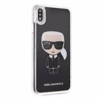 Karl Lagerfeld KLHCI65ICGBK iPhone XsMax melns Iconic Glitter maciņš