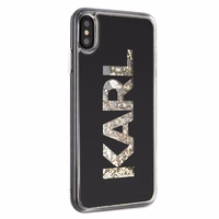 Karl Lagerfeld KLHCI65KAGBK iPhone Xs Max melns Karl logo Glitter