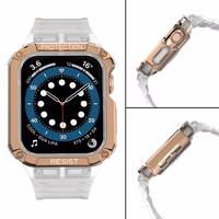 Protect siksniņa Apple Watch 38/40/41mm bruņots apvalks siksniņa - caurspīdīgs, rozā zelts