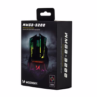 Wozinsky WMGB-3200 bezvadu optiskā spēļu pele ar iebūvētu uzlādējamu akumulatoru 3200 DPI ar RGB apgaismojumu - melna