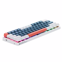 Machenike K500-B61 Vadu mehāniskā spēļu tastatūra ar apgaismojumu Blue Switch - zils un balts