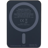 Guess Magnētiskā 4G Strassed Metāla Logotips indukcijas portatīvais lādētājs 15W 5000mAh - melna