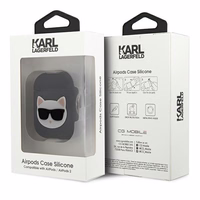 KARL LAGERFELD KLACA2SILCHBK AIRPODS 1/2 maciņš melns SILICONE CHOUPETTE