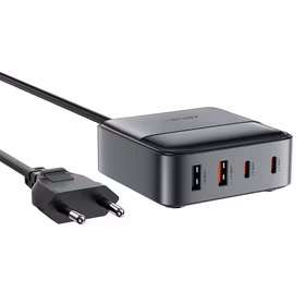 Acefast Z6 lādētājs Tīkla GaN galddatora lādētājs 2x USB-A / 2x USB-C PD 65W - melns