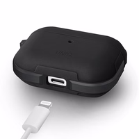 Uniq Valencia AirPods Pro apvalks melns/pusnakts melns antimikrobiāls