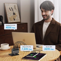 Cuktech CUKAD1003EUG GaN 100W sienas lādētājs 2 x USB-C 1 x USB-A ar USB-C kabeli - pelēks