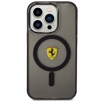 Ferrari FEHMP14XURKK iPhone 14 Pro Max 6.7" melns cietais viedtālruņa apvalks daļēji caurspīdīgs magnētiskais (MagSafe)