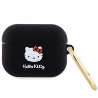 Hello Kitty Silikonais 3D Kitty Head korpuss AirPods Pro - melns