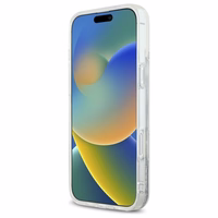 Karl Lagerfeld šķidruma spīdumu Karl galvas MagSafe viedtālruņa apvalks iPhone 16 Plus - caurspīdīgs