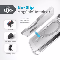 Speck Presidio Perfect-Clear ClickLock & Magsafe - iPhone 15 Pro maciņš (Clear / Chrome Finish / Serene sudrabs)
