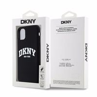 DKNY Šķidrs silikona balts drukāts logotips magnētiskais viedtālruņa apvalks iPhone 11/Xr - melns