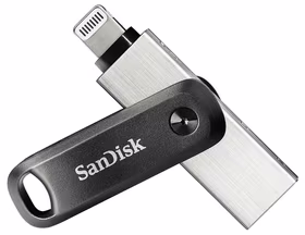 SanDisk iXpand USB flash drive 64 GB USB Type-A / Lightning 3.2 Gen 2 (3.1 Gen 2) melns, sudraba