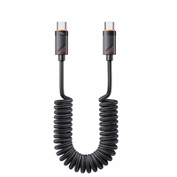 USB Kabelis Essager "Chuan" melns 60W "Type-C / Type-C" 120cm