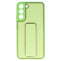 TEL PROTECT ādas luksusa viedtālruņa apvalks ar statīvu paredzēts Samsung Galaxy S22 Plus – mentola zaļš